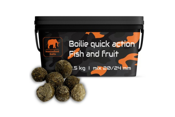 Mastodont Baits boilies quick action Fish and Fruit mix 2,5 kg 20/24 mm