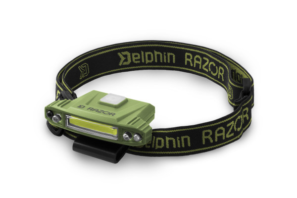 Čelová lampa Delphin RAZOR USB UC