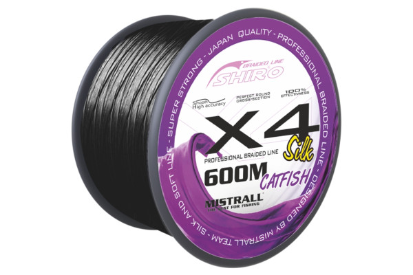 Mistrall šňůra X4 Black catfish 0,60mm 600m černá