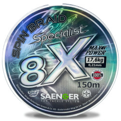 Saenger šňůra 8 X Specialist Spin Braid 150 m 0,12 mm černá